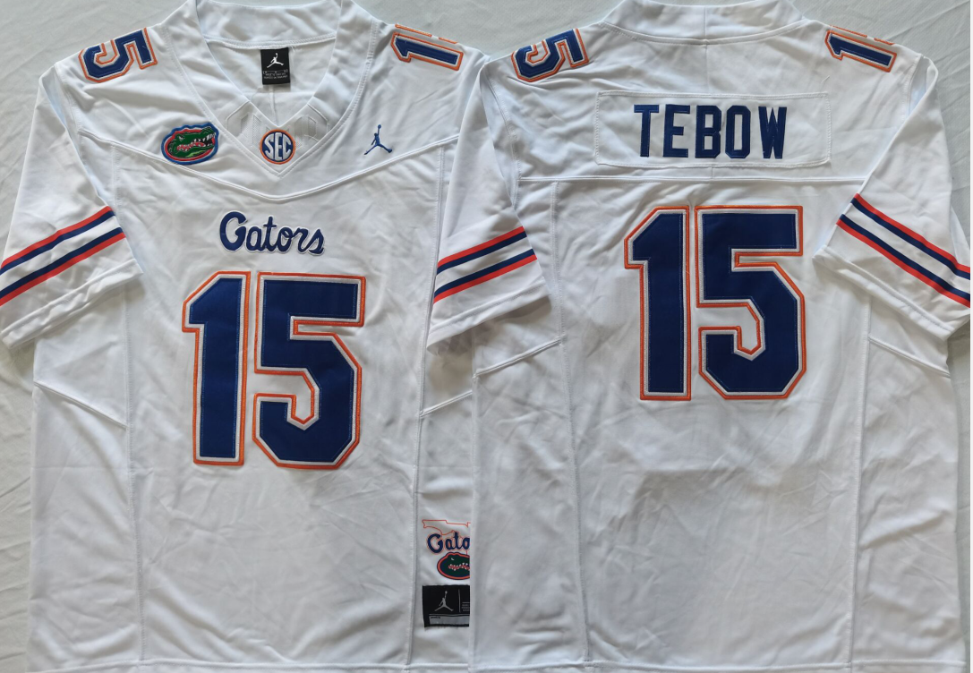 Men's Florida Gators Tim Tebow #15 White Jersey
